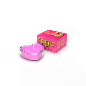 VELA DE MASSAGEM BEIJÁVEL - FOGO DA PAIXAO GLITTER CHICLETE - 20G