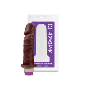 PÊNIS REALÍSTICO NEGRO S/ ESCROTO E C/ VIBRO - 15,3 X 4 CM