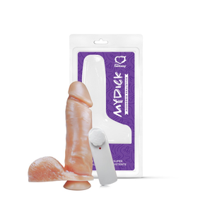 PÊNIS REALÍSTICO C/ ESCROTO C/ VIBRO E VENTOSA - 20,5 X 4,7 CM