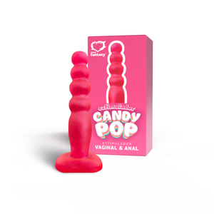 ESTIMULADOR VAGINAL E ANAL - CANDY POP MACIÇO ROSA - 14 X 2,8CM