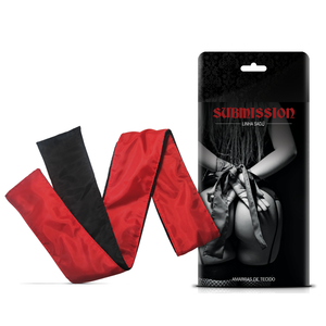 AMARRAS DE TECIDO - SUBMISSION PRETO E VERMELHO