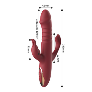 VIBRADOR DE PONTO G E CLITÓRIS COM VAI E VEM E ESTIMULADOR ANAL