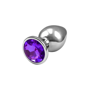 PLUG ANAL DE LUXO EM METAL - TAM P COM JOIA REDONDA - ROXO
