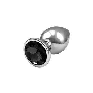 PLUG ANAL DE LUXO EM METAL - TAM M COM JOIA REDONDA - PRETO