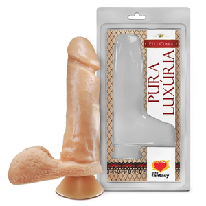 Pênis Realístico com Escroto e Ventosa - 17cm X 4,5cm Sexy Fantasy