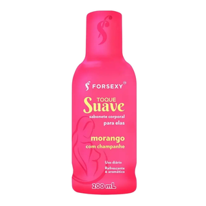 SABONETE ÍNTIMO E CORPORAL - TOQUE SUAVE MORANGO C/ CHAMPANHE - 200 ML
