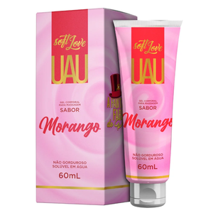 LUBRIFICANTE UAU MORANGO - 60ML SOFT LOVE