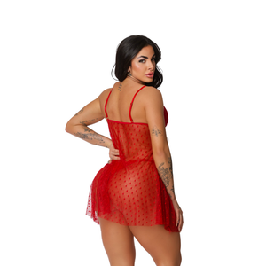 CAMISOLA PER. NOITE EM CHAMAS VERMELHO - TAM U