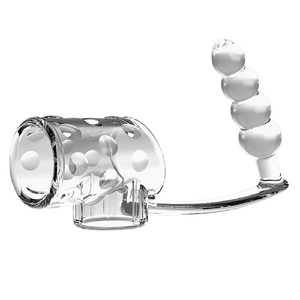 CAPA PENIANA COM PLUG ANAL ESCALONADO TRANSPARENTE - PRETTY LOVE
