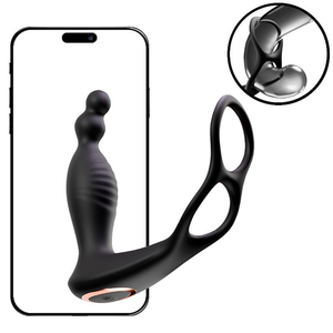 PLUG PARA PRÓSTATA EM SILICONE VIA APP COM AQUECIMENTO E ANEL DUPLO - PULSEDUO