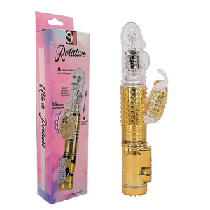 VIBRADOR VAI E VEM BORBOLETA ROXO/DOURADO