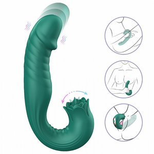 VIBRADOR DE PONTO G E CLITÓRIS COM LÍNGUA E VAI E VEM - ELAN