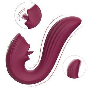 VIBRADOR DE PONTO G E CLITÓRIS COM LÍNGUA - VELVET KISS