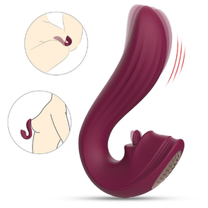 VIBRADOR DE PONTO G E CLITÓRIS COM LÍNGUA - VELVET KISS