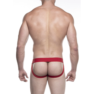 CUECA JOCK TULE VERMELHO SEM FORRO