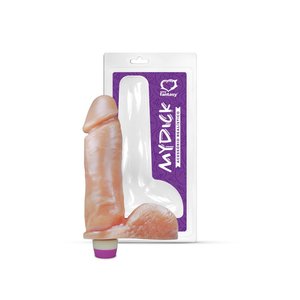 PÊNIS REALÍSTICO C/ ESCROTO E VIBRO - 20,5 X 4,7 CM