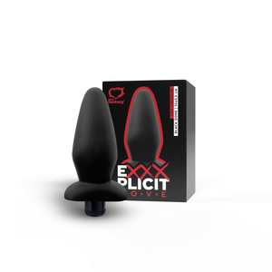 ESTIMULADOR ANAL - EXXXPLICIT LOVE BLACK DOME COM VIBRO - 14 X 5,5 CM