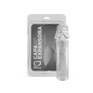 CAPA PENIANA EXPANSORA EM SILICONE INCOLOR - 16 CM