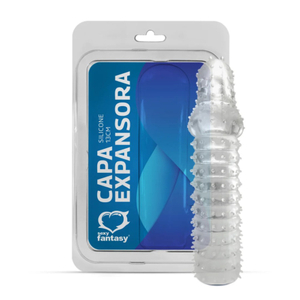 CAPA PENIANA EXPANSORA ANELADA EM SILICONE INCOLOR - 13 CM