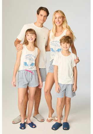 Pijama Infantil Masculino 100% Algodão Família
