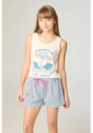 Pijama Infantil Feminino 100% Algodão Família