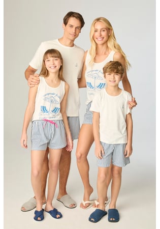 Pijama Feminino Regata 100% Algodão Familia