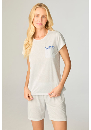 Pijama Feminino Bermuda Com Regata Listrada Confort
