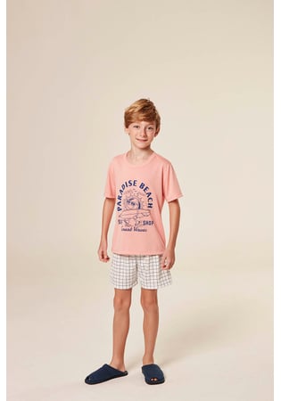 Infantil Masculino Short Xadrez