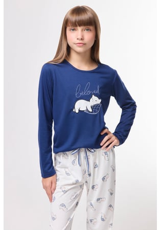 Pijama Infantil Feminino Inverno Gatinhos