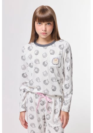 Pijama Infantil Feminino De Algodão Ovelhas