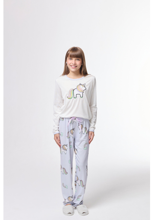 Pijama Infantil Feminino Inverno Unicórnio