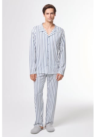  Pijama Masculino Americano Inverno Listrado Algodão