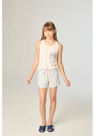 Pijama Infantil Feminino Regata Com Short