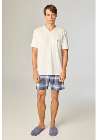 Pijama Masculino Com Short Xadrez