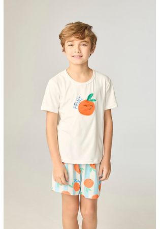 Pijama Infantil Masculino Curto Frutas
