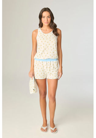 Pijama Feminino Regata Com Short Limão