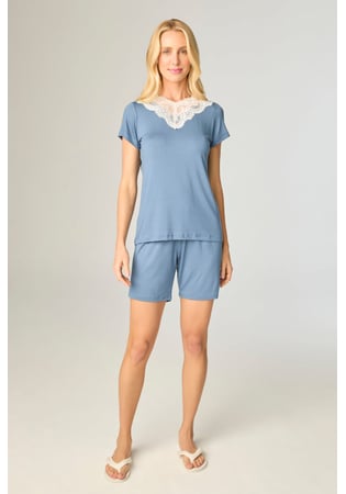Pijama Feminino Com Renda E Bermuda (viscolycra)