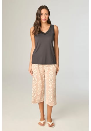 Pijama Feminino Pescador Regata Em Liganete