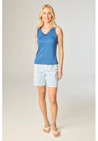 Pijama Feminino Regata Com Bermuda Liganete Zebra
