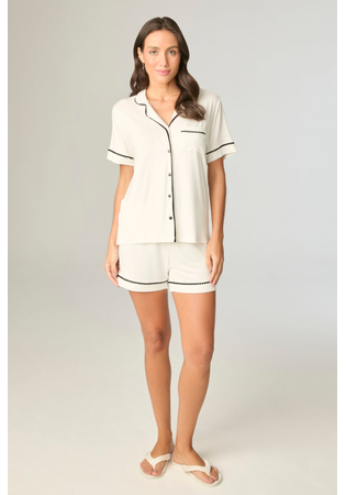 Pijama Feminino Aberto Com Short Viscolycra Liso
