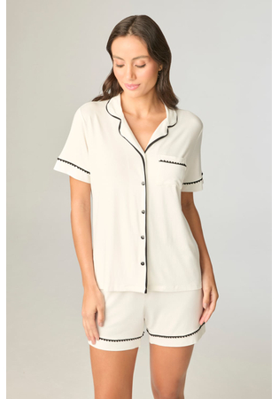 Pijama Feminino Aberto Com Short Viscolycra Liso

