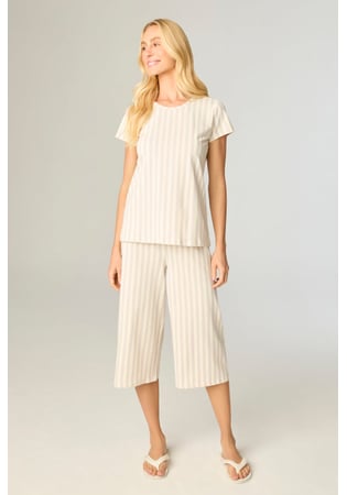 Pijama Feminino Pescador Liganete Listrado