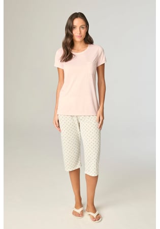 Pijama Feminino Pescador Calça Floral