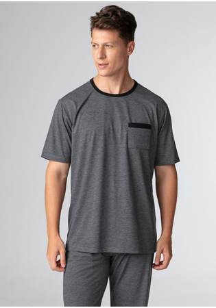 Pijama Masculino Manga Curta Com Calça