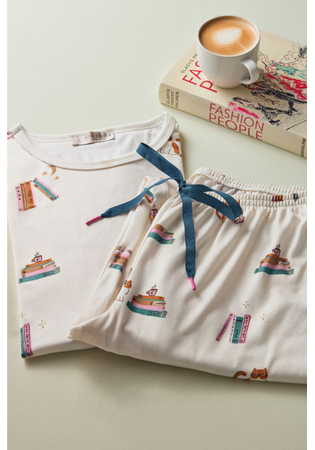 Pijama De Inverno Feminino Malha Peach Clube Do Livro
