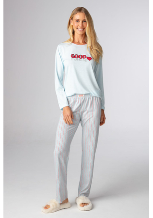 Pijama Feminino Longo 100% Algodão 