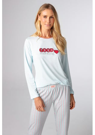 Pijama Feminino Longo 100% Algodão 