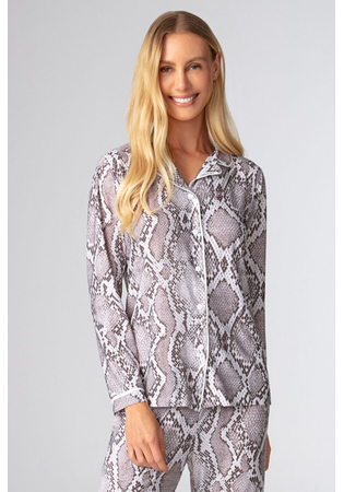Pijama Feminino Longo Americano “snake” Em Malha Peach