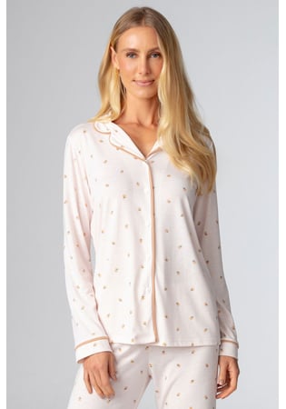 Pijama Feminino Longo Estilo Americano Em Malha Pv