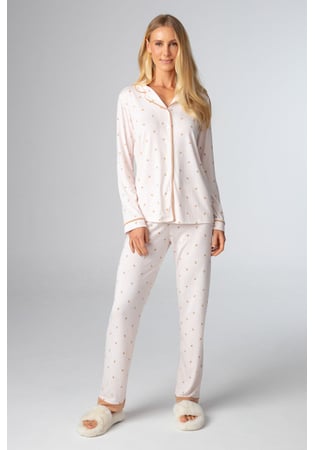 Pijama Feminino Longo Estilo Americano Em Malha Pv